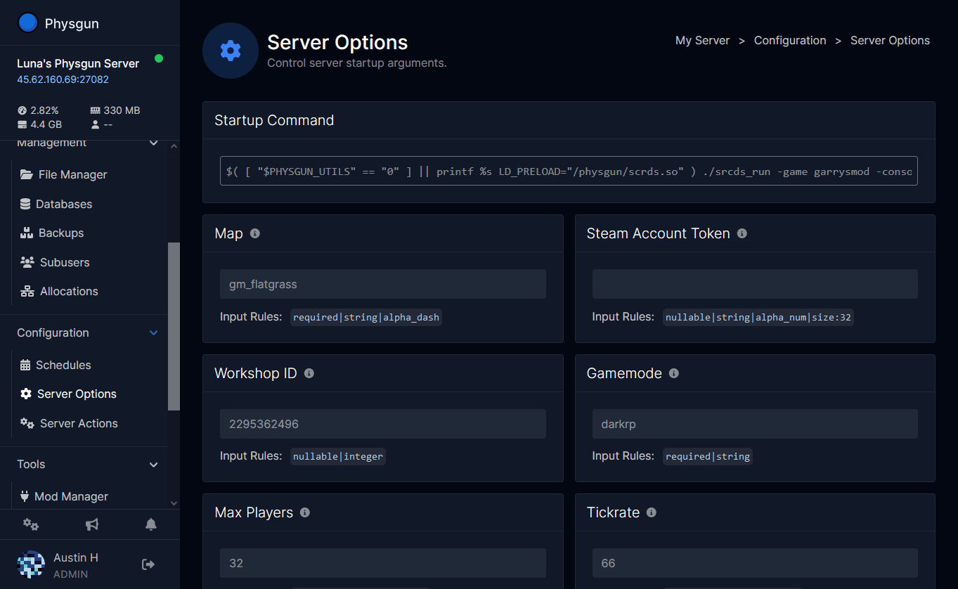 Server Options